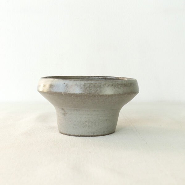 (small) Hand-Thrown Angular Footed Bowl – Industrial Minimalist Stoneware