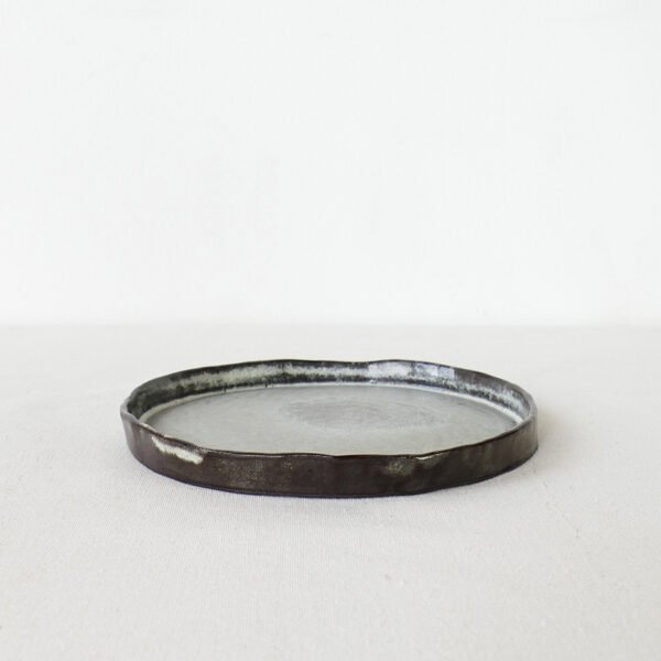 Hand-Built Organic Edge Plate – Wabi-Sabi Stoneware Side Plate