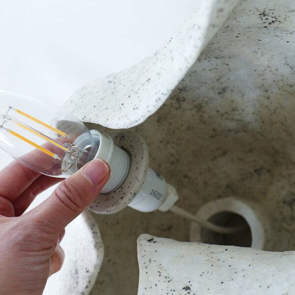 handmade sculptural raw ceramic lamp white textured Stoneware berlin