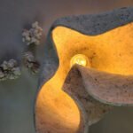 handmade sculptural raw ceramic lamp white textured Stoneware berlin