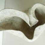 handmade sculptural raw ceramic lamp white textured Stoneware berlin