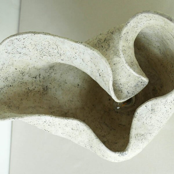 handmade sculptural raw ceramic lamp white textured Stoneware berlin