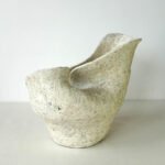 handmade sculptural raw ceramic lamp white textured Stoneware berlin