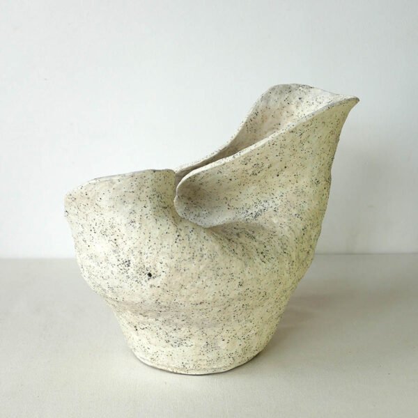 handmade sculptural raw ceramic lamp white textured Stoneware berlin