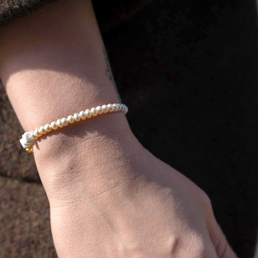 kure porcelain pearl bracelet gold vermeil handmade