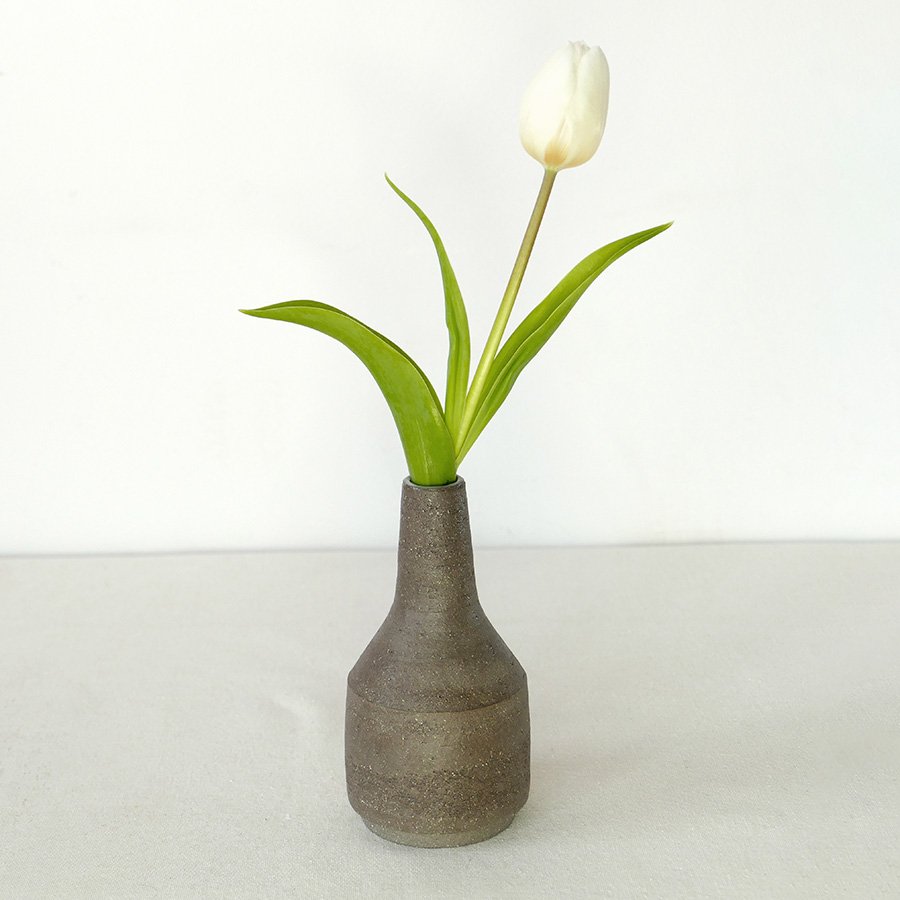minimalist grey bud vase handmade pottery berlin