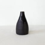 minimalist single stem bud black vase stoneware handmade berlin