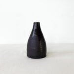 minimalist single stem bud black vase stoneware handmade berlin