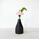 minimalist single stem bud black vase stoneware handmade berlin