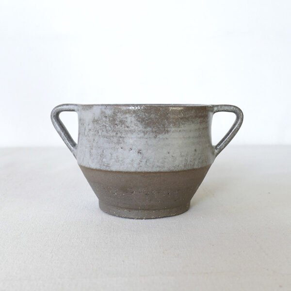 Hand-Thrown Two-Handle Vessel – Industrial Rustic Stoneware