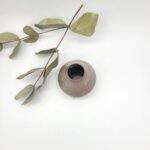 Handcrafted grey stoneware matcha whisk holder