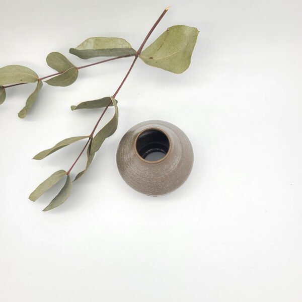 Handcrafted grey stoneware matcha whisk holder