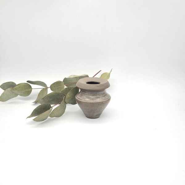 Handcrafted grey stoneware matcha whisk holder
