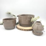 handmade-grey-clay-spouted-matcha-bowl set